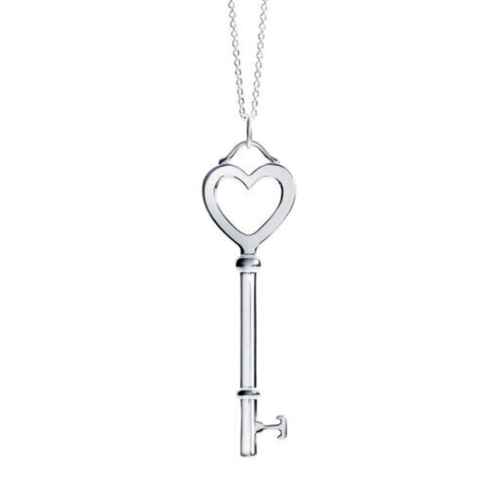 Tiffany Co Tiffany Key Pendant Trefoil Crown OvalOpen Heart NecklaceKey Shaped
